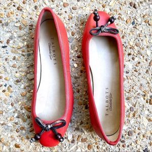 NWOT Talbots Leather Ballet Flats Orange Flats Size 6.5